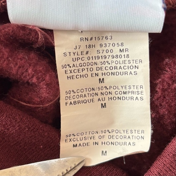 Civil Regime Hoodie Champion Floral Burgundy Maroon Roses Mens Medium Sweatshirt - Picture 9 of 9